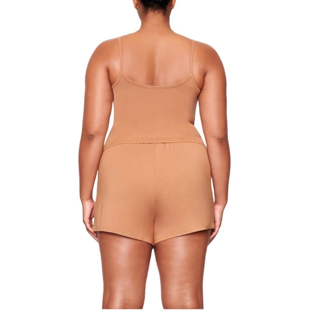 SKIMS Knit Pajama Shorts in Camel - Picture 3 of 7